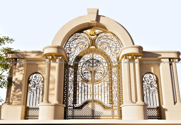 Cửa cổng sắt mỹ nghệ - mẫu thiết kế dành cho Biệt Thự Lâu Đài  CC106