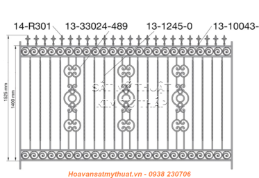 Hàng rào sắt mỹ thuật HR030