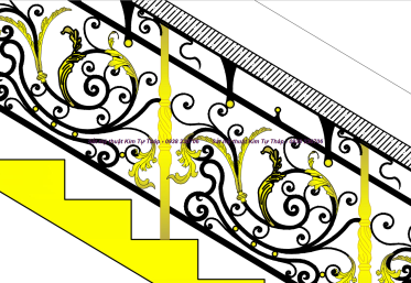 Cầu thang sắt mỹ nghệ sắt đặc uốn CT0225