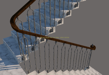Cầu thang sắt mỹ nghệ sử dụng con tiện sắt đặc CT0224