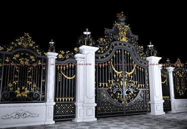 Cổng và hàng rào sắt mỹ nghệ cho Villa - Lâu Đài CC062