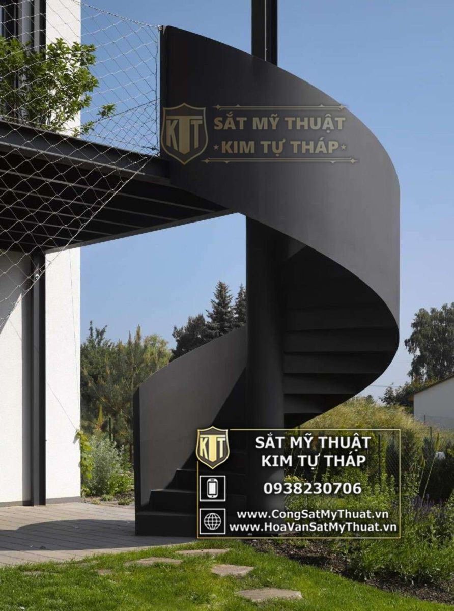 Cầu thang sắt uốn cong 