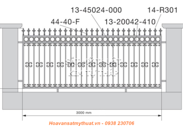 Hàng rào sắt mỹ thuật HR034