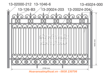 Hàng rào sắt mỹ thuật HR037