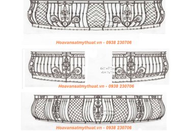 Mẫu lan can ban công vòm - cong sắt mỹ thuật 