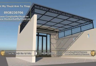 Mái che sắt mỹ thuật đơn giản MH0273