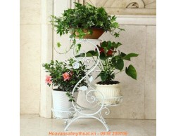 Kệ hoa sắt nghệ thuật uốn hoa văn KH004