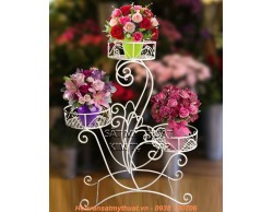 Kệ hoa sân vườn sắt mỹ thuật KH009