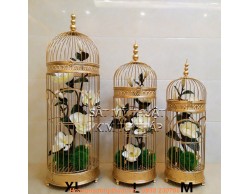 Lồng chim sắt mỹ thuật trang trí tiệc LC021