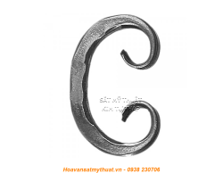 Phụ kiện sắt uốn hoa văn uốn bông hình chữ c s j CSJ089