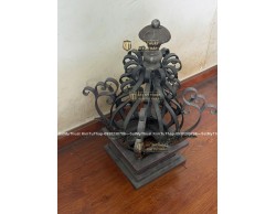 Đèn trụ cổng sắt mỹ nghệ DS003 