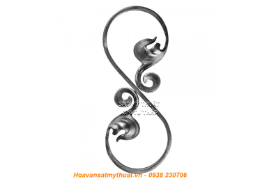 Phụ kiện sắt uốn hoa văn uốn bông hình chữ c s j CSJ070