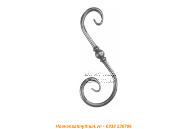 Phụ kiện sắt uốn hoa văn uốn bông hình chữ c s j CSJ058