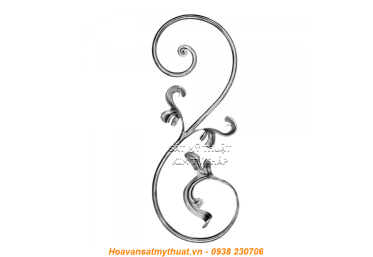 Phụ kiện sắt uốn hoa văn uốn bông hình chữ c s j CSJ052