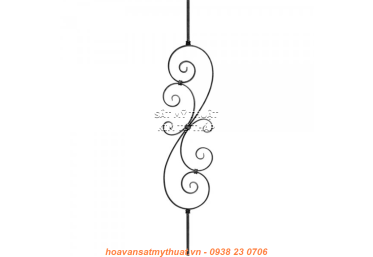 cụm chi tiết sắt uốn hoa văn cho cầu thang PKCT021
