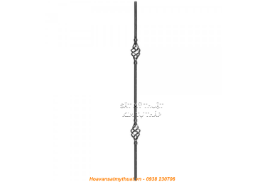 sắt vuông 12 trơn nối đoạn 2 trái trám/ lồng đèn PKCT025