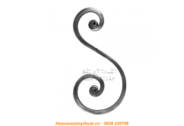 Phụ kiện sắt uốn hoa văn uốn bông hình chữ c s j CSJ036