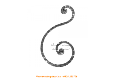 Phụ kiện sắt uốn hoa văn uốn bông hình chữ c s j CSJ035