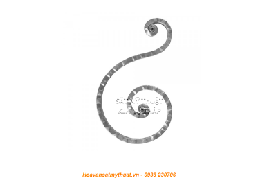 Phụ kiện sắt uốn hoa văn uốn bông hình chữ c s j CSJ034