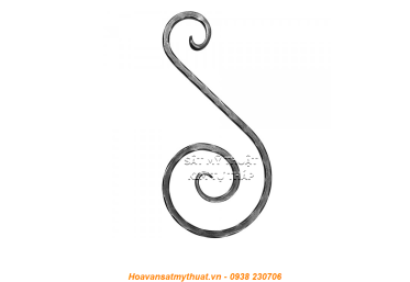Phụ kiện sắt uốn hoa văn uốn bông hình chữ c s j CSJ028