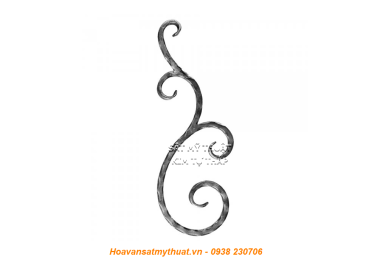 Phụ kiện sắt uốn hoa văn uốn bông hình chữ c s j CSJ026