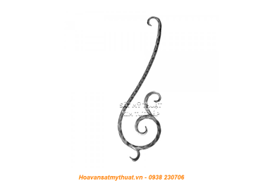 Phụ kiện sắt uốn hoa văn uốn bông hình chữ c s j CSJ022