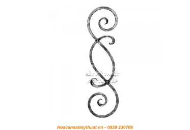 Phụ kiện sắt uốn hoa văn uốn bông hình chữ c s j CSJ024