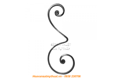 Phụ kiện sắt uốn hoa văn uốn bông hình chữ c s j CSJ012