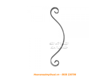 Phụ kiện sắt uốn hoa văn uốn bông hình chữ c s j CSJ010