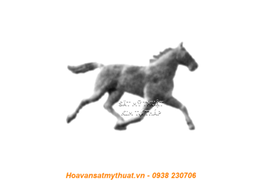 Phụ kiện phù điêu con ngựa sắt đúc 1326