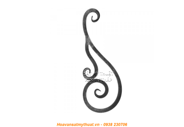 Phụ kiện sắt uốn hoa văn uốn bông hình chữ s CSJ001