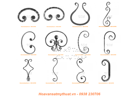 Sắt uốn hoa văn sắt kỹ nghệ SU003