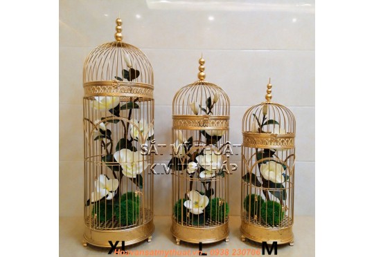 Lồng chim sắt mỹ thuật trang trí tiệc LC021