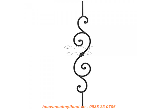 sắt vuông 12 đặc uốn hoa văn PKCT020