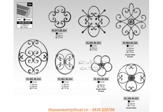 Phụ kiện hoa văn sắt làm cửa cổng mỹ nghệ SCC026