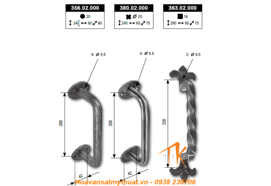 Tay nắm cửa sắt TNC010