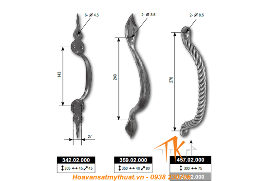 Tay nắm cửa sắt TNC011