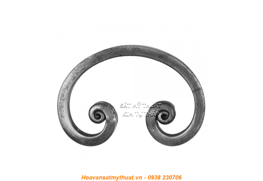 Phụ kiện sắt uốn hoa văn uốn bông hình chữ c s j CSJ086