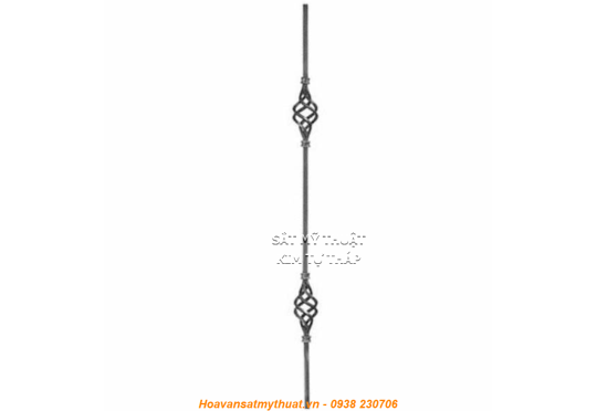 sắt vuông đặc trơn 2 trái trám PKCT032