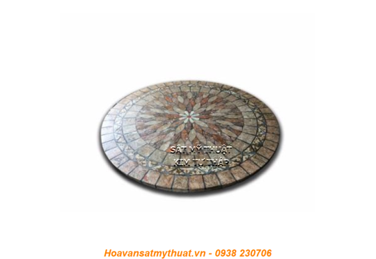Mặt bàn đá ghép đá mosaic msi06