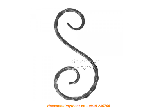 Phụ kiện sắt uốn hoa văn uốn bông hình chữ c s j CSJ037
