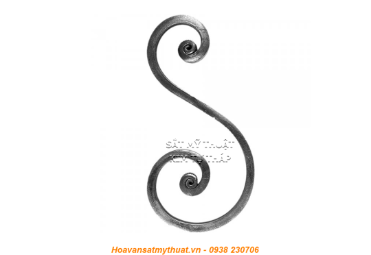 Phụ kiện sắt uốn hoa văn uốn bông hình chữ c s j CSJ036
