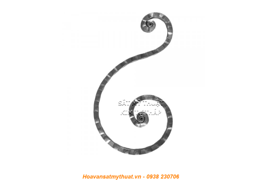 Phụ kiện sắt uốn hoa văn uốn bông hình chữ c s j CSJ035