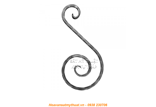 Phụ kiện sắt uốn hoa văn uốn bông hình chữ c s j CSJ028