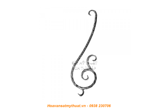 Phụ kiện sắt uốn hoa văn uốn bông hình chữ c s j CSJ022