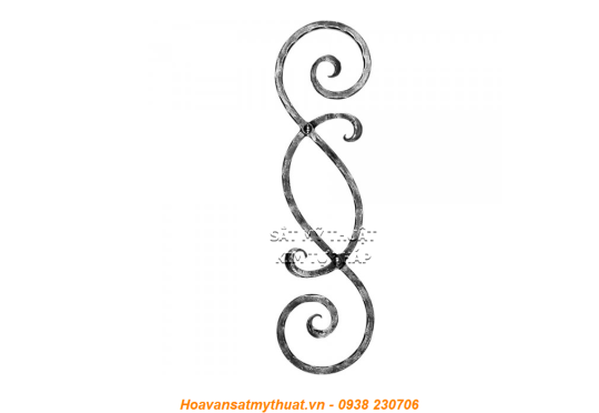 Phụ kiện sắt uốn hoa văn uốn bông hình chữ c s j CSJ024