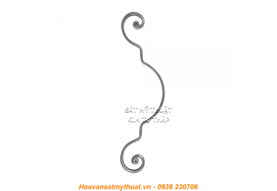 Phụ kiện sắt uốn hoa văn uốn bông hình chữ c s j CSJ009