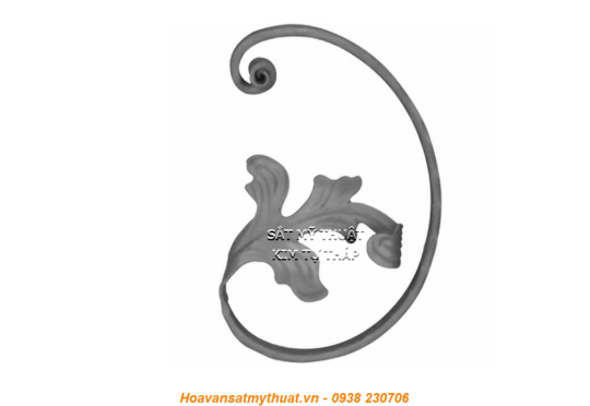 Phụ kiện sắt uốn hoa văn uốn bông hình chữ c s j CSJ007