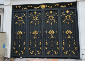 Những mẫu cửa cổng sắt mỹ thuật sắt kỹ nghệ bốn cánh 4 cánh cho nhà phố biệt thự 