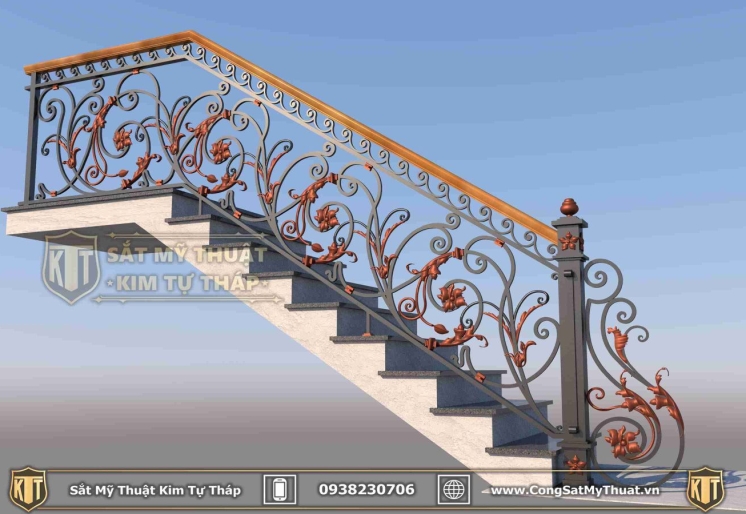 Cầu Thang Sắt Mỹ Thuật Đẹp 2026 - Mẫu Hoa Văn Sang Trọng Tinh Tế